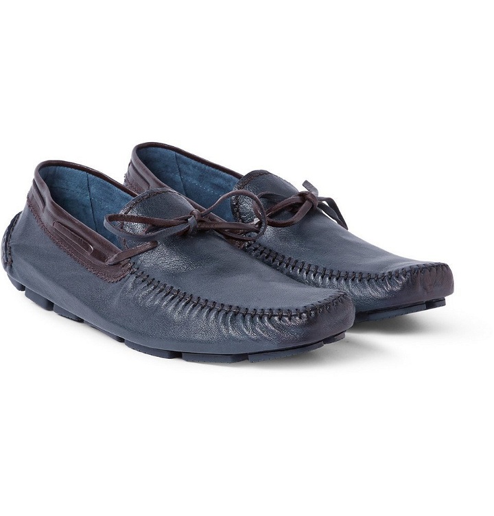 Photo: Berluti - Leather Driving Shoes - Men - Navy