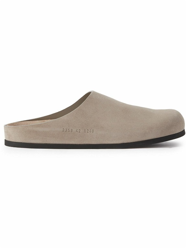 Photo: Common Projects - Logo-Debossed Suede Clogs - Brown