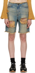 TheOpen Product Blue Distressed Denim Shorts