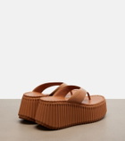 Chloé Nama leather platform thong sandals