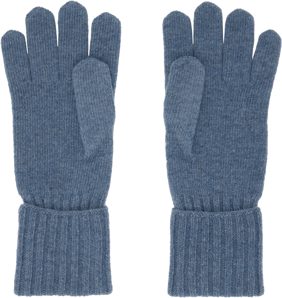 MM6 Maison Margiela Blue Wool-Blend Knit Gloves