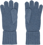 MM6 Maison Margiela Blue Wool-Blend Knit Gloves