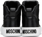 Moschino Black Bumps & Stripes High-Top Sneakers