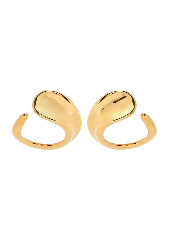Photo: Agmes Marta Sculpted Hoop Earrings - Gold - One Size