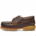 Visvim Men's Vivism Wallace Folk Deck Shoe in Brown