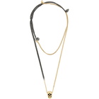 Alexander McQueen Gold and Gunmetal Bi-Color Skull Necklace