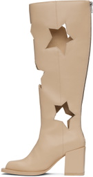 ANDREJ GRONAU SSENSE Exclusive Beige Star Cut Boots