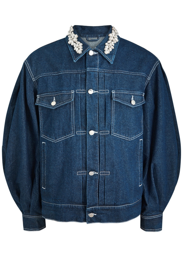 Photo: Simone Rocha Crystal-embellished Denim Jacket Indigo