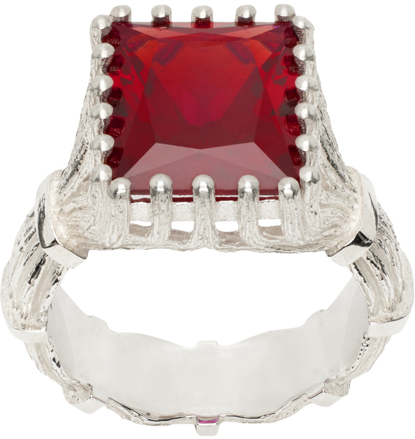 Bleue Burnham Silver Baguette-Cut Bound Willow Ring