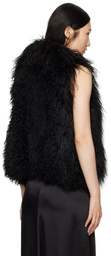 Ann Demeulemeester Black Bereta Shearling Vest