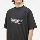 Balenciaga Men's Political Campaign Stencil T-Shirt in Faded Black/White