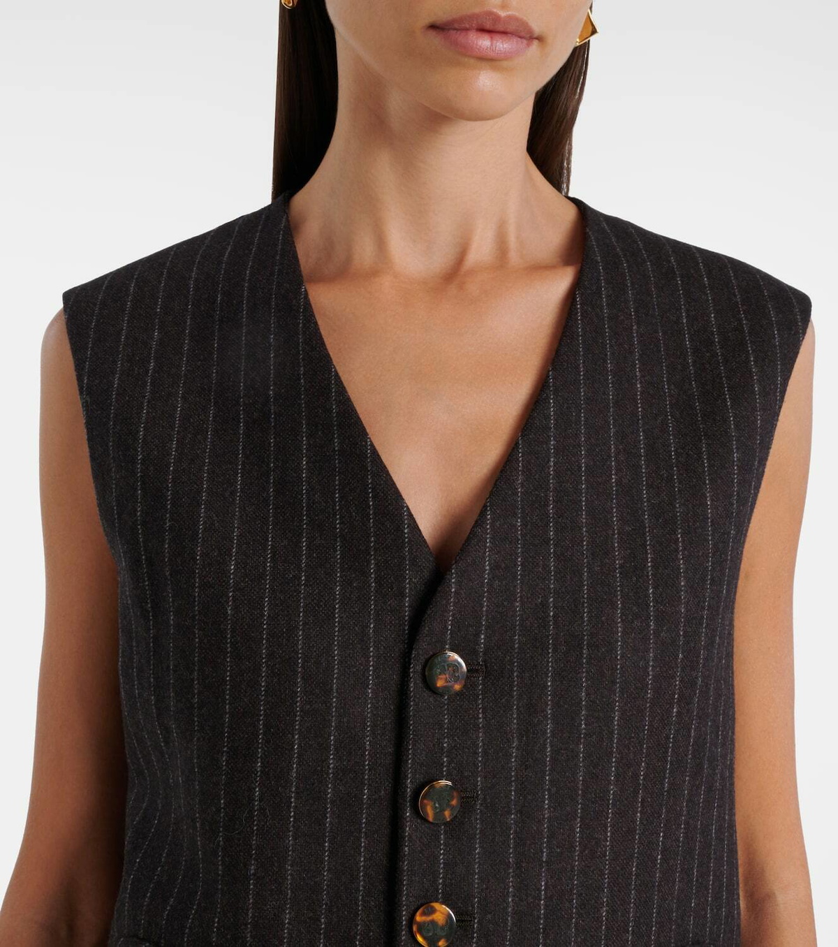 Blazé Milano Feral pinstripe wool and cashmere vest