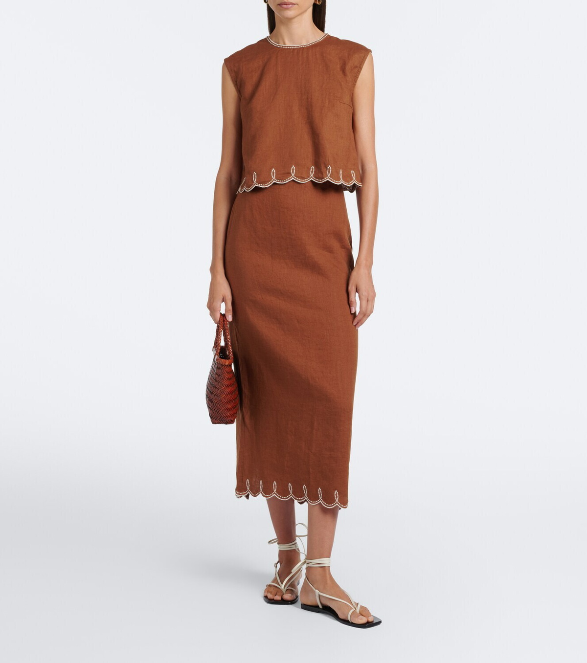 Veronica Beard Kessan embroidered linen top