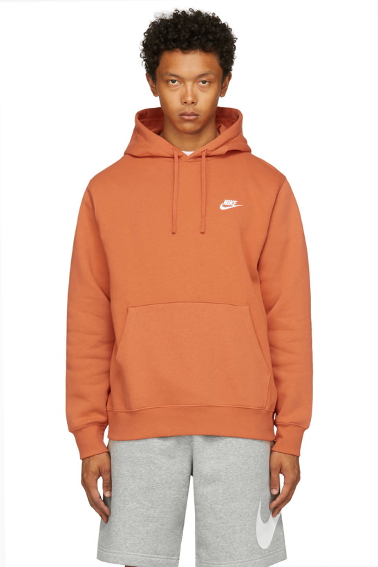 Photo: Nike Orange Fleece Sportswear Club Hoodie