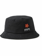 KENZO - Appliquéd Logo-Embroidered Cotton-Canvas Bucket Hat - Black