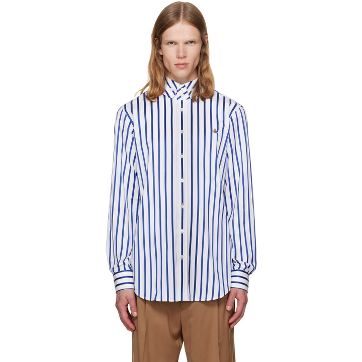Photo: Vivienne Westwood White & Blue Two Button Krall Shirt