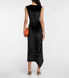 Loewe Glove-print velvet jersey midi dress