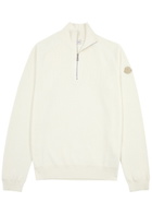 Moncler Half-zip Cotton-blend Jumper Cream
