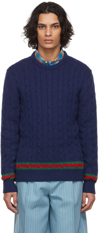 Photo: Gucci Navy Cable Sweater