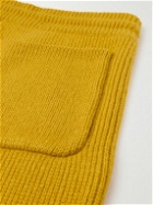 FRAME - Wide-Leg Ribbed Cashmere Drawstring Shorts - Yellow