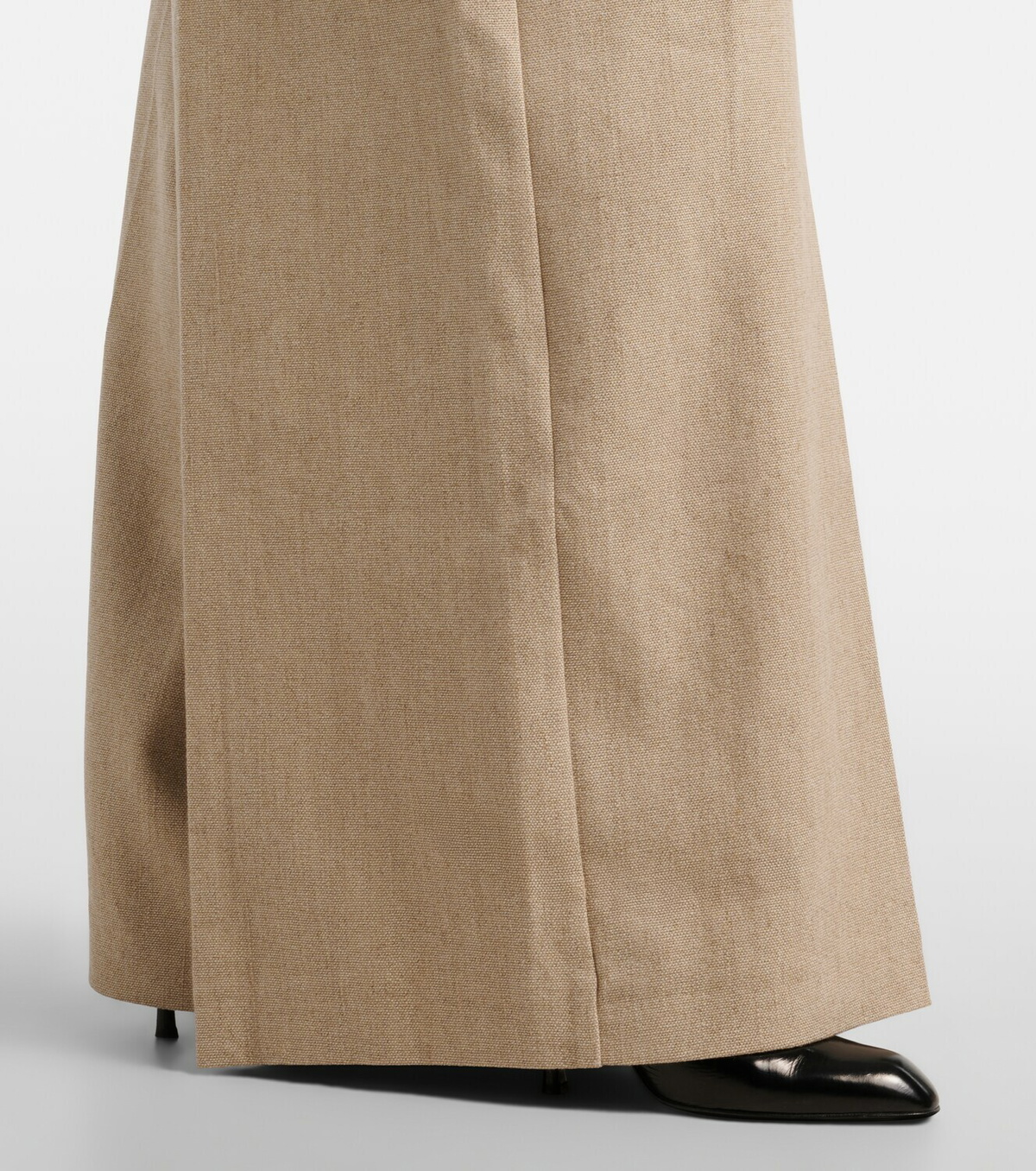 Elie Saab Linen and cotton canvas wide-leg pants