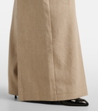 Elie Saab Linen and cotton canvas wide-leg pants