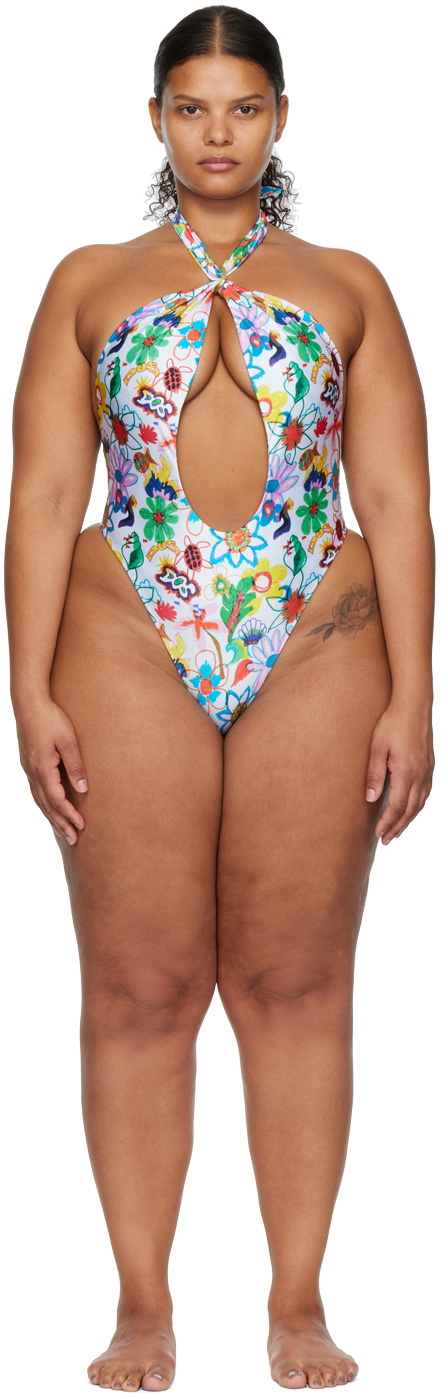 DOS SWIM SSENSE Exclusive White Zora One-Piece Swimsuit