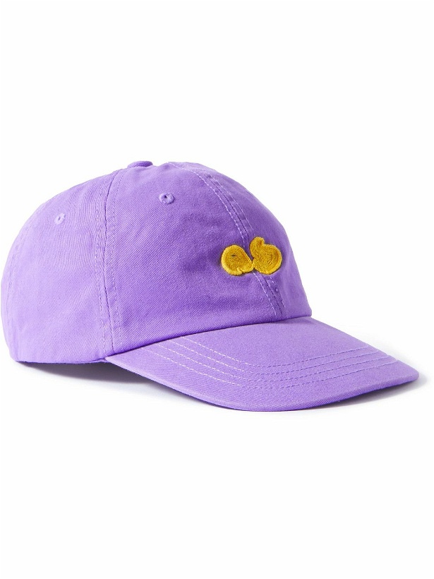Photo: Acne Studios - Logo-Appliquéd Garment-Dyed Cotton Baseball Cap - Purple