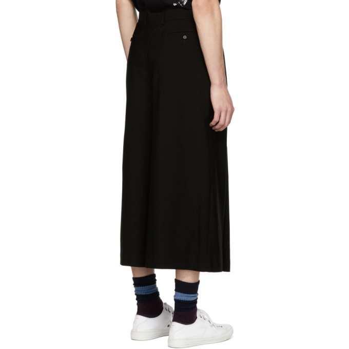 Lad Musician Black 2-Tuck Wide Cropped Trousers Lad Musician