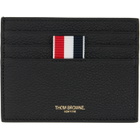 Thom Browne Black Soft Pebble Grain Note Compartment Card Holder