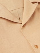 De Bonne Facture - Convertible-Collar Linen Shirt - Orange