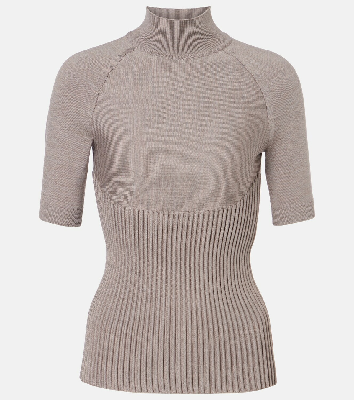 Alaïa Ribbed-knit turtleneck wool-blend top