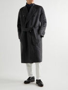 Brioni - Double-Breasted Alpaca and Wool-Blend Coat - Blue