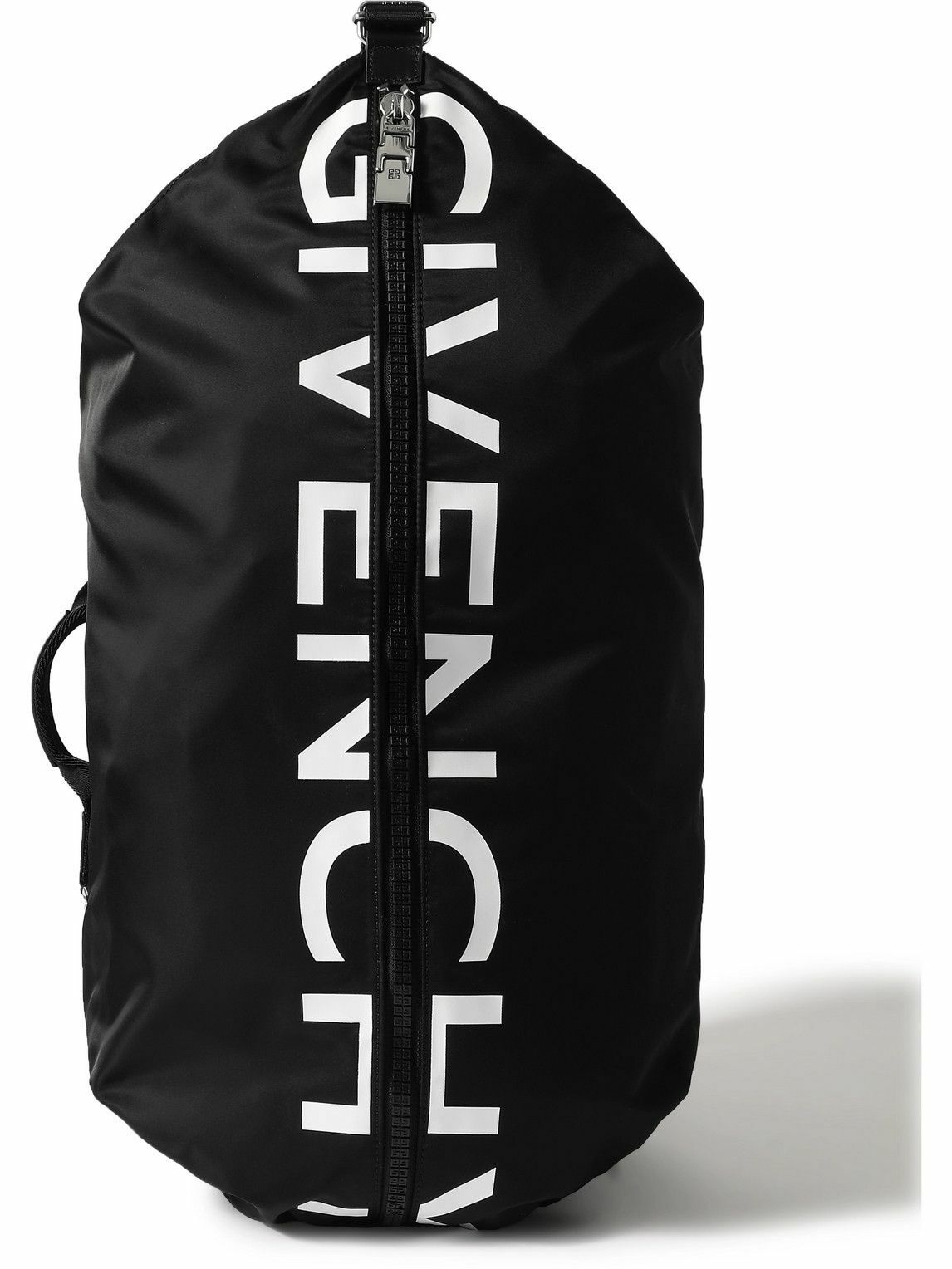Photo: Givenchy - G-Zip Leather-Trimmed Logo-Print Shell Backpack