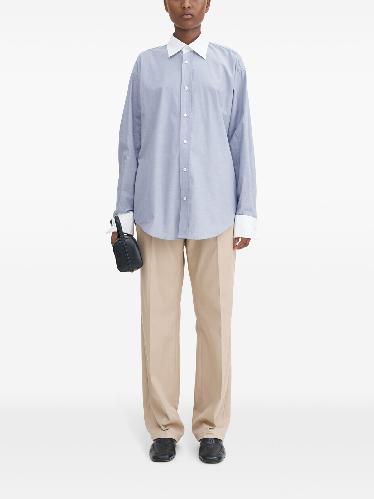 Filippa K Cotton Tuxedo Shirt in Gray
