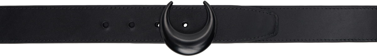 Marine Serre Black Vegetable Leather Moon Belt
