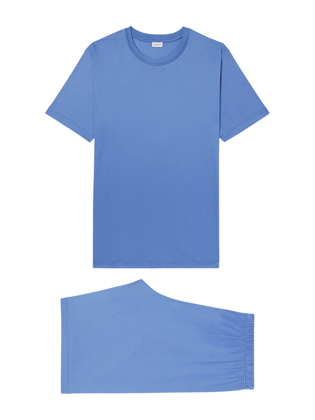 Photo: Zimmerli - Sea Island Cotton-Jersey Pyjama Set - Blue
