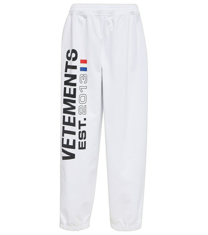 Photo: Vetements Logo cotton-blend sweatpants