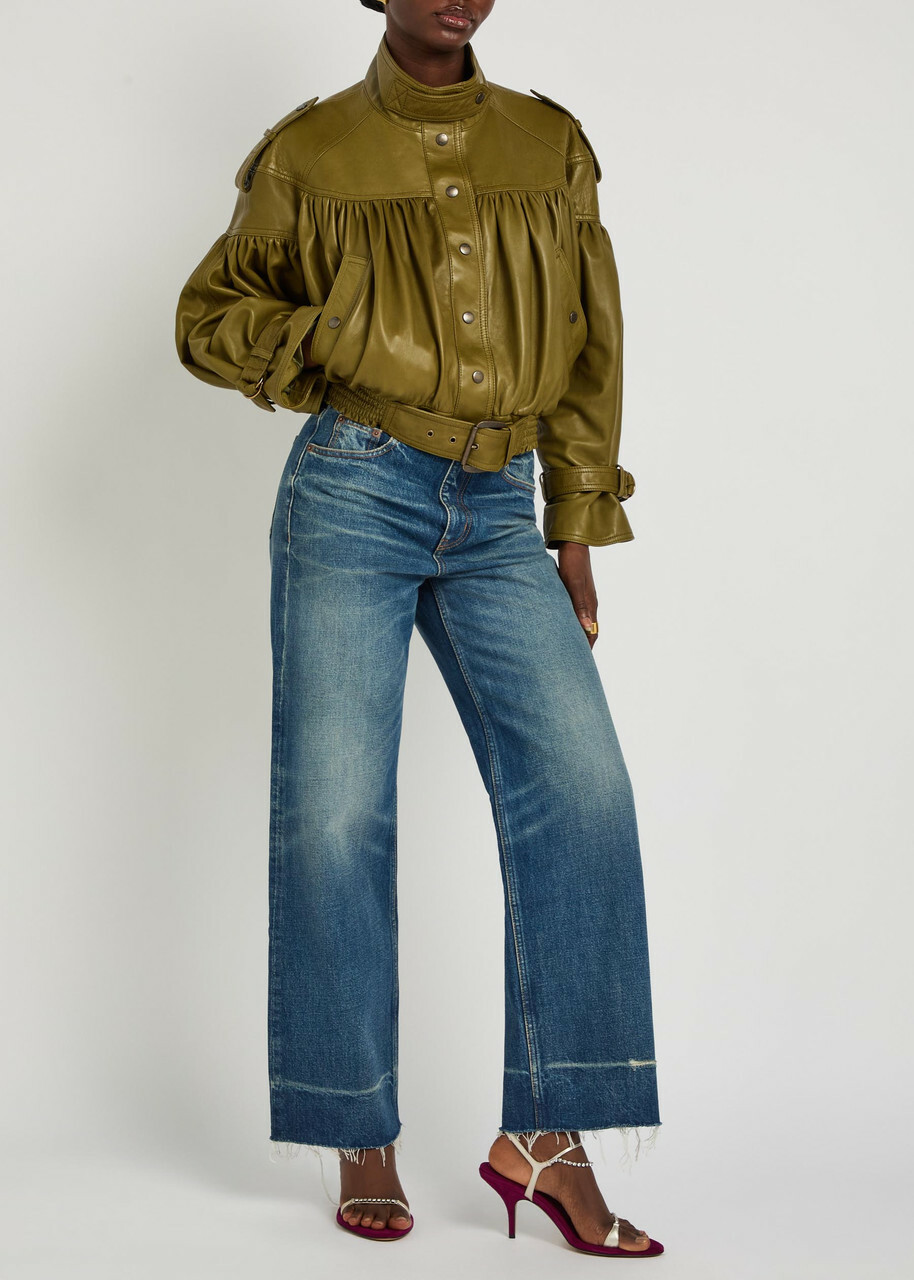 Chloe Distressed Straight-leg Jeans Denim