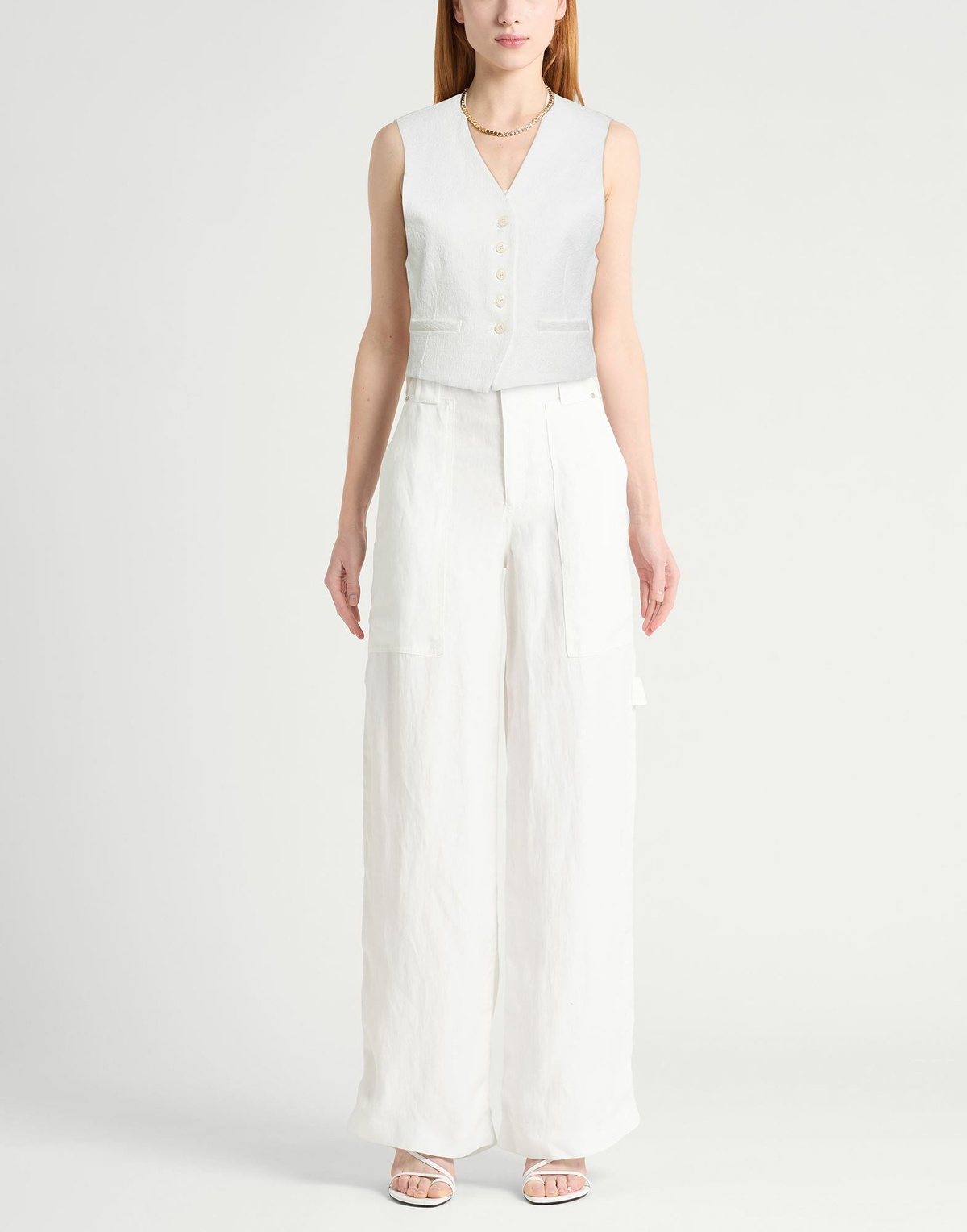 Barena Womens Tailored Vest in White