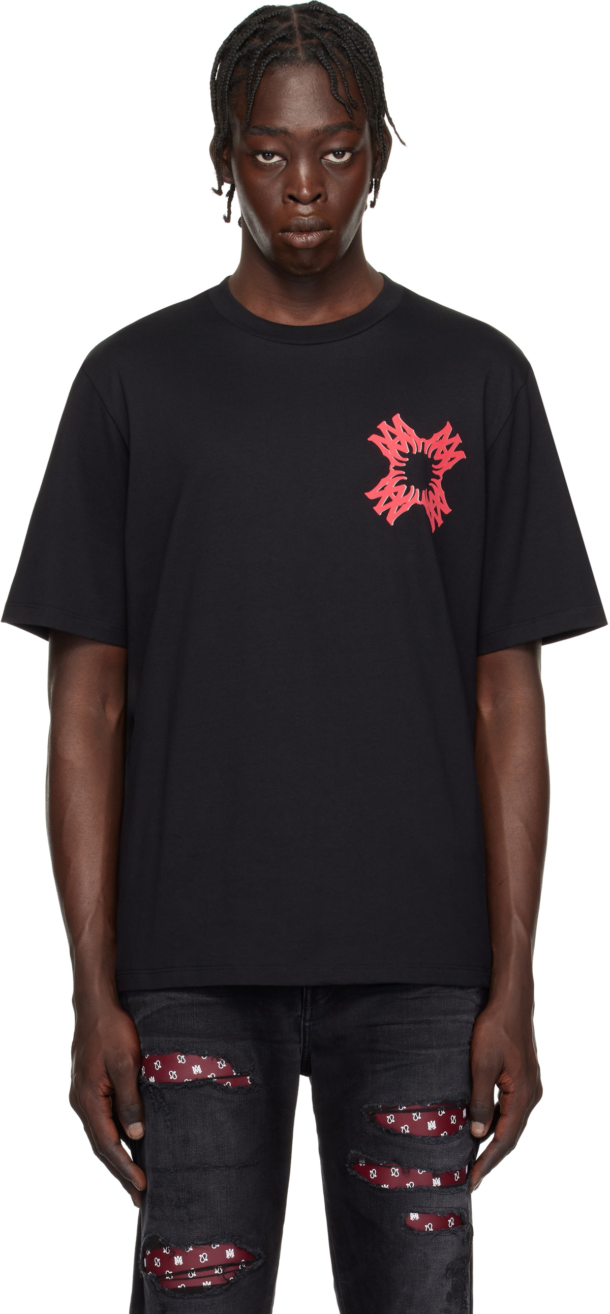 AMIRI ブラック Tシャツ S Amiri Cotton t-shirt with frontal logo - Black | AMJYTE1033BLACK