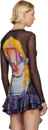 Charles Jeffrey LOVERBOY Black Powermesh Long Sleeve T-shirt