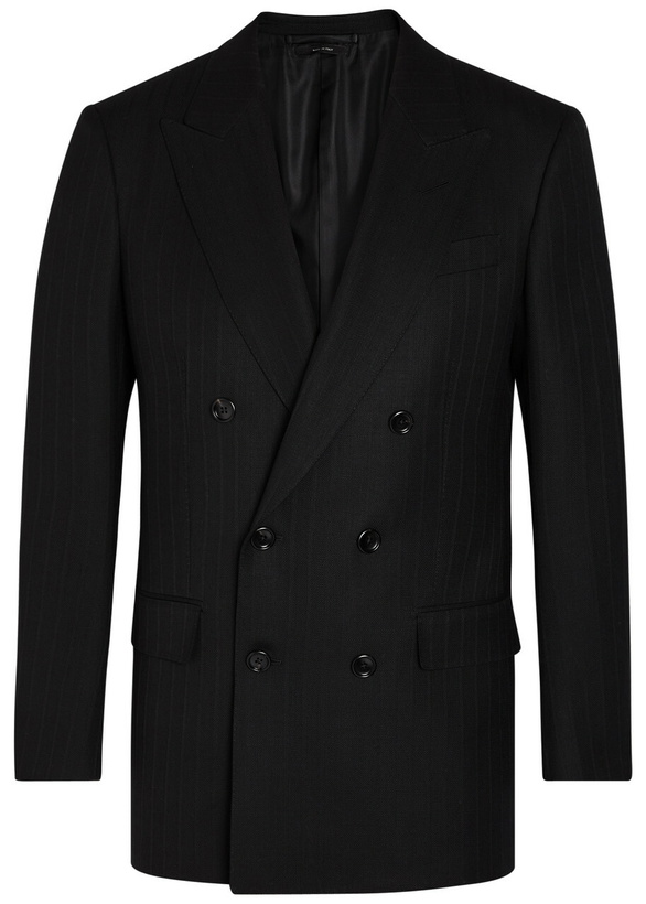 Photo: Tom Ford Striped Wool Blazer Black