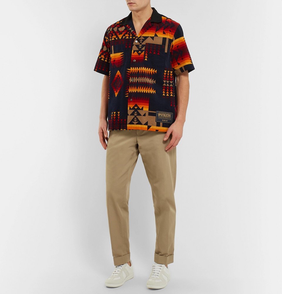 Sacai - Pendleton Camp-Collar Printed Cotton-Corduroy Shirt - Men