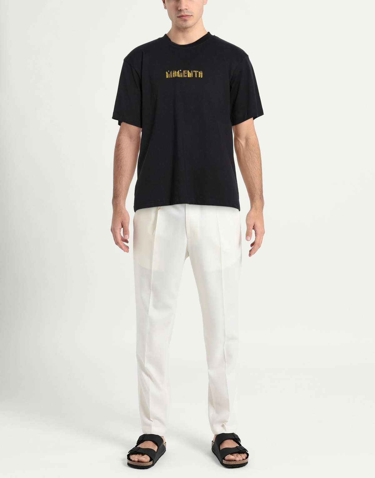 Magenta Mens T-shirt in Black