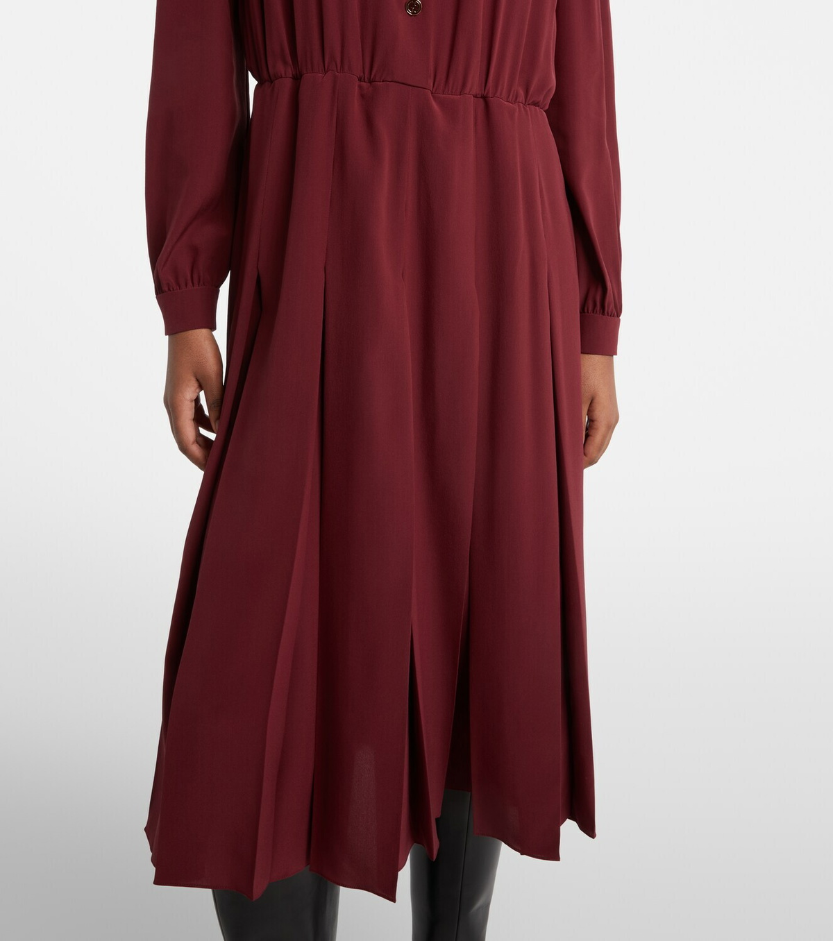 Gucci Pleated silk crêpe de chine midi dress