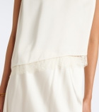 Vince Lace-trimmed satin top