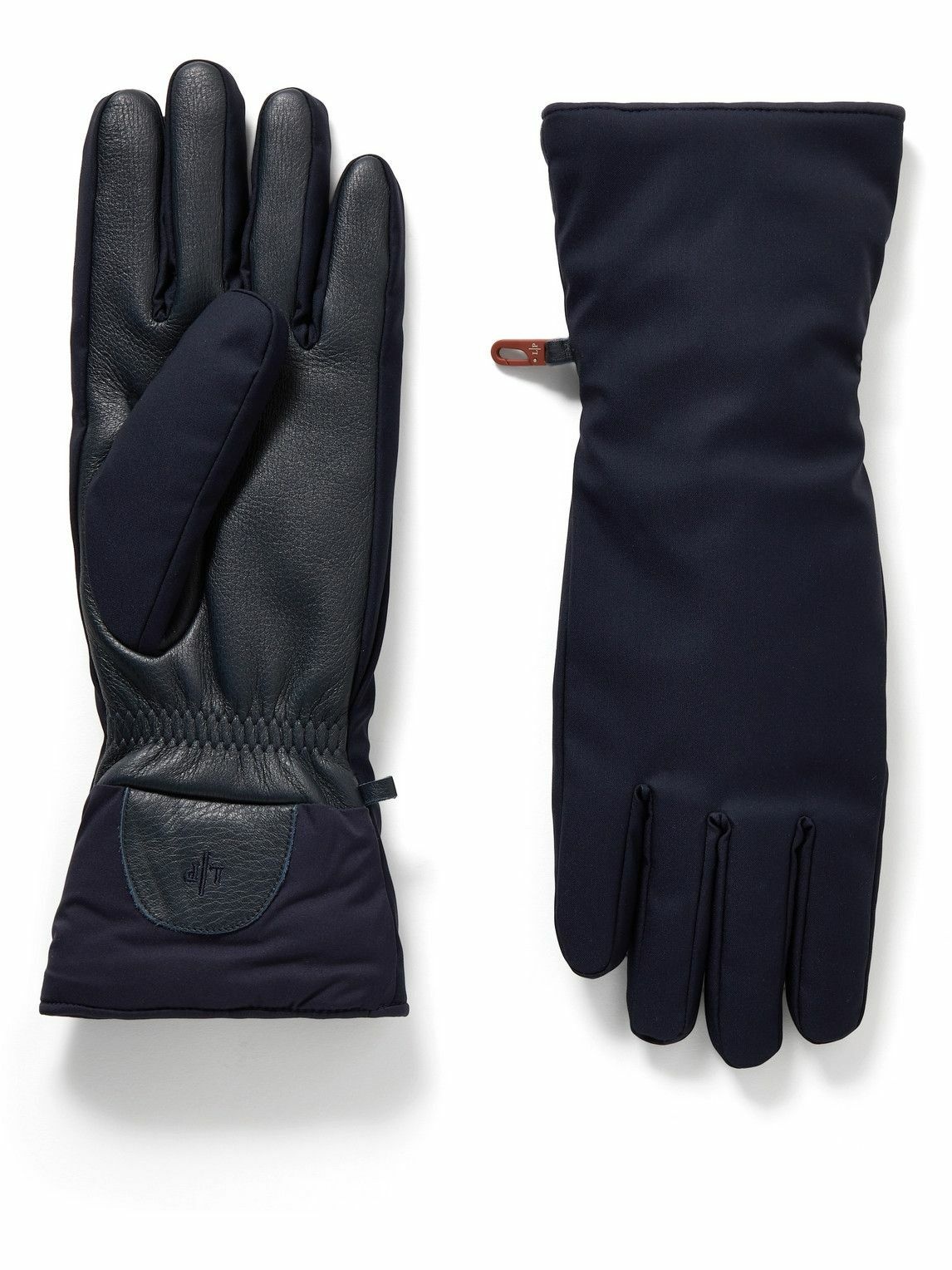Photo: Loro Piana - Leather-Trimmed Ski Gloves - Blue