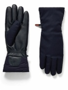 Loro Piana - Leather-Trimmed Ski Gloves - Blue