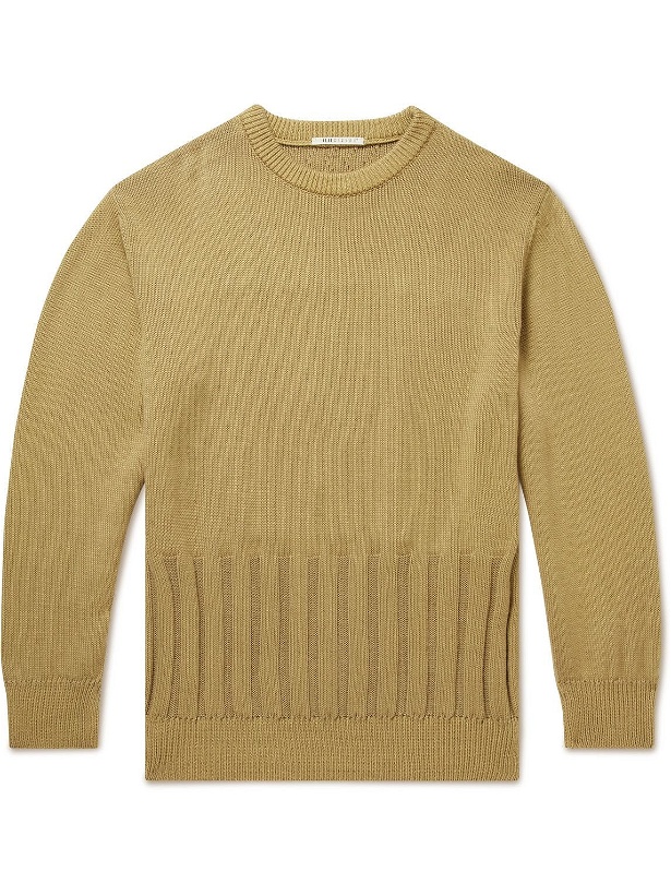 Photo: 11.11/eleven eleven - Ribbed Cable-Knit Merino Wool Sweater - Yellow
